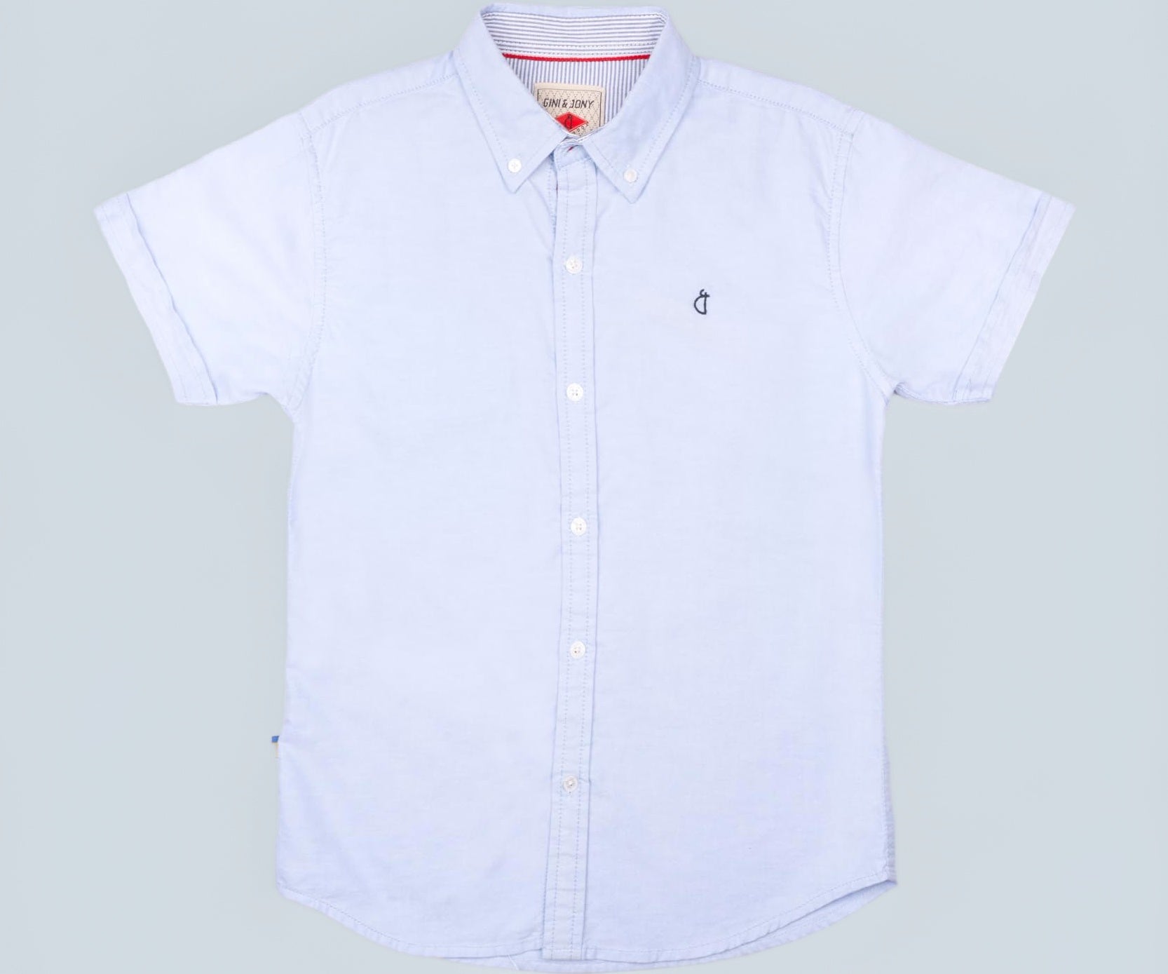 Gini and Jony Boys Blue Solid Cotton Shirt Half Sleeves 3-4 Years