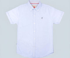 Gini and Jony Boys Blue Solid Cotton Shirt Half Sleeves 3-4 Years
