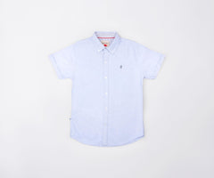 Gini and Jony Boys Blue Solid Cotton Shirt Half Sleeves 4-5 Years