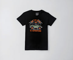Gini and Jony Boys Black Graphic Print Cotton Half Sleeves T-Shirt 4-5 Years