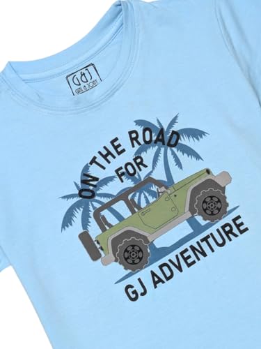 Gini and Jony Boys Blue Graphic Print Cotton Half Sleeves T-Shirt 5-6 Years