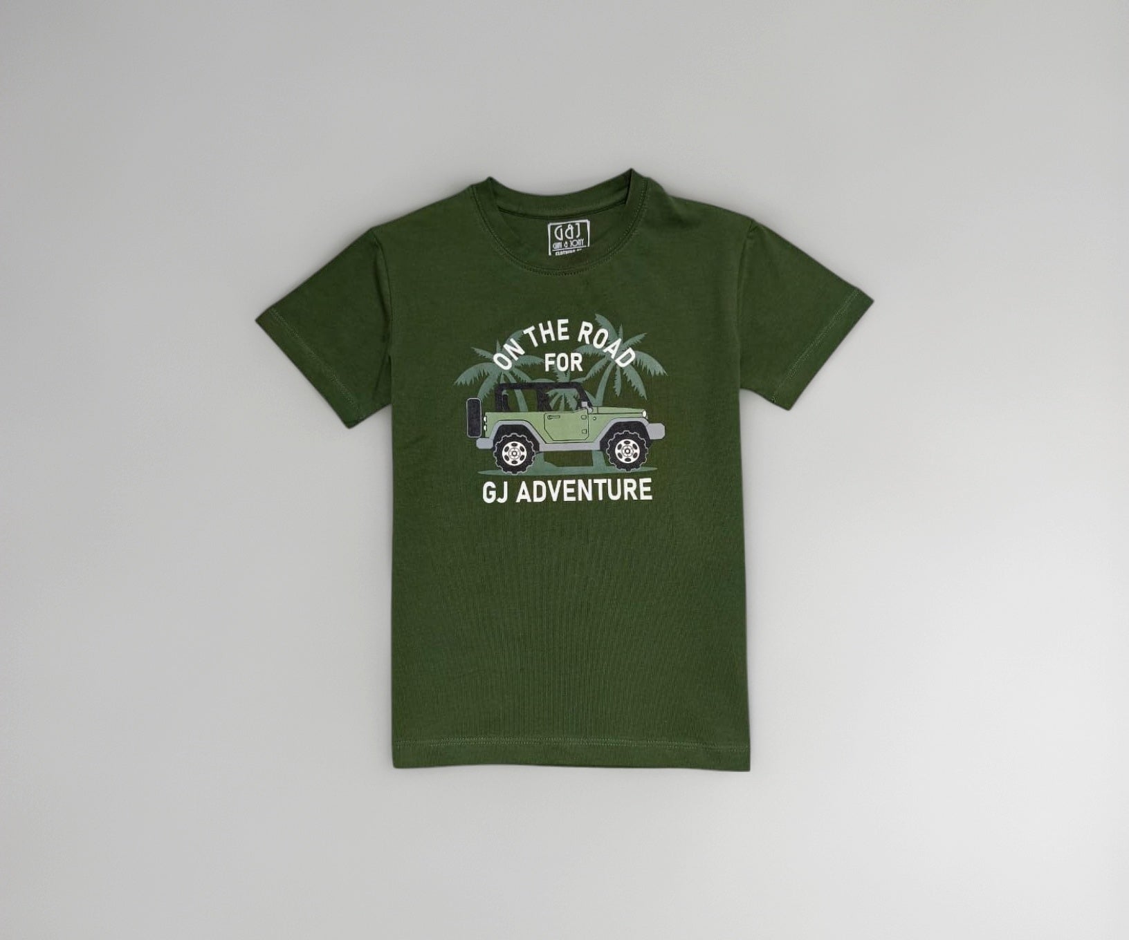 Gini and Jony Boys Dark Green Graphic Print Cotton Half Sleeves T-Shirt 4-5 Years
