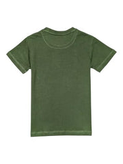Gini and Jony Boys Olive Graphic Print Cotton Half Sleeves T-Shirt 4-5 Years