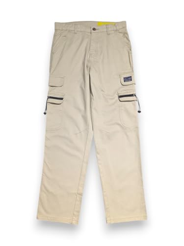 Gini and Jony Boys Beige Solid Cotton Fixed Waist Trouser 6-7 Years