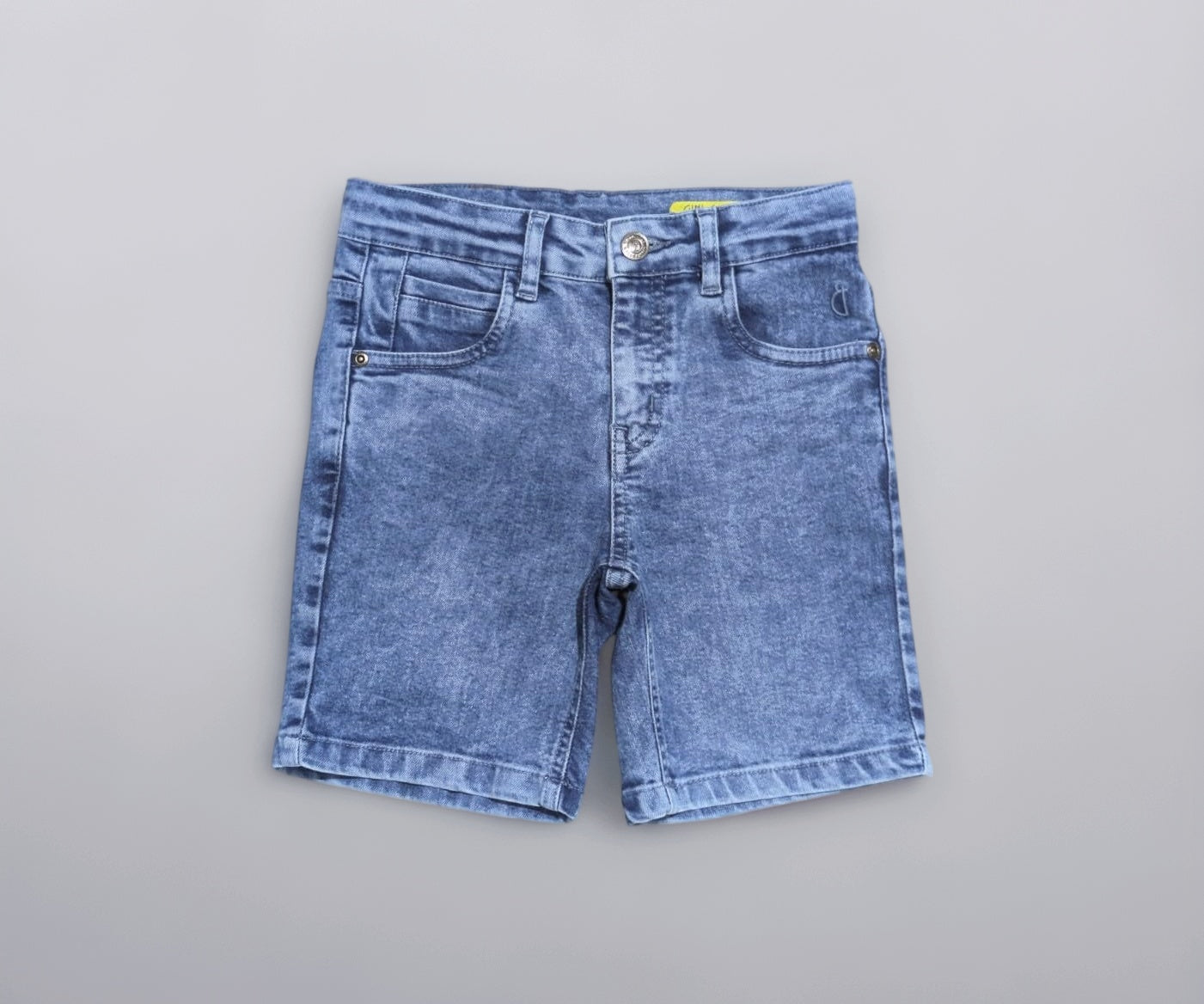 Gini and Jony Boys Blue Washed Denim Fixed Waist Bermuda 4-5 Years