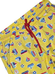 Gini and Jony Boys Yellow Conversational Print Cotton Elasticated Bermuda 3-4 Years