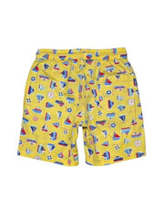 Gini and Jony Boys Yellow Conversational Print Cotton Elasticated Bermuda 3-4 Years