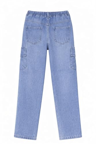 Boys Light Blue Washed Mid-Rise Straight Fit Jeans