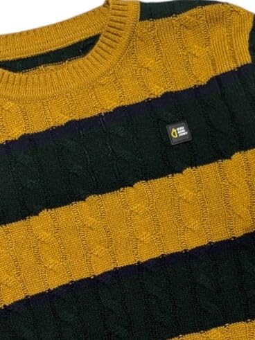 Gini and Jony Boys Yellow Cable Knit Acrylic Sweater Full Sleeves 9-10 Years - Goyalsons ShopMax