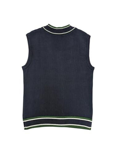 Gini and Jony Boys Navy Blue Solid Acrylic Sweater Sleeveless 9-10 Years - Goyalsons ShopMax