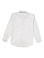 Gini and Jony Boys White Floral Cotton Shirt Full Sleeves 5-6 Years