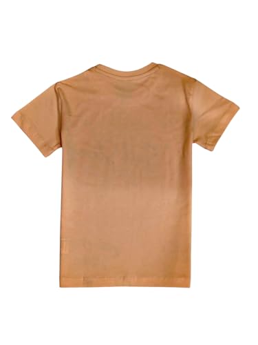 Gini and Jony Boys Peach Graphic Print Cotton Half Sleeves T-Shirt 3-4 Years