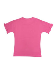 Gini and Jony Girls Pink Graphic Print Cotton Knits Top Half Sleeves 5-6 Years