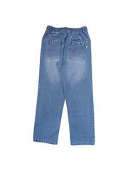 Light blue washed denim back elasticized jeans for boys, size 4-5 years, by Gini and Jony, with a comfortable fit and classic style.