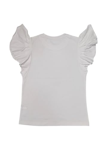Gini and Jony Girls White Graphic Print Cotton Knits Top Half Sleeves 4-5 Years