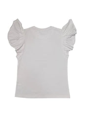 Gini and Jony Girls White Graphic Print Cotton Knits Top Half Sleeves 4-5 Years