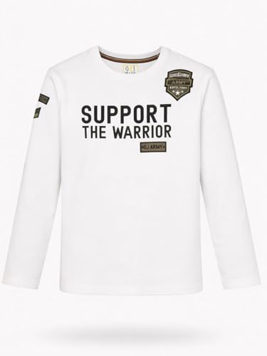 Boys White Typographic Print T-Shirts