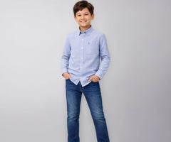 Boys Blue All Over Printed Full Sleeve Shirt