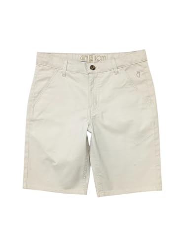 Gini and Jony Boys Beige Solid Cotton Fixed Waist Bermuda 4-5 Years