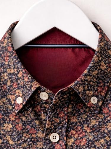 Boys Maroon Floral Full Sleeve Shirt
