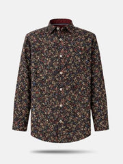 Boys Maroon Floral Full Sleeve Shirt