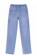 Boys Blue Washed Mid-Rise Straight Fit Jeans