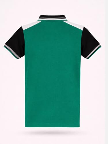 Boys Green Embroidered Polo T-Shirt