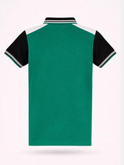Boys Green Embroidered Polo T-Shirt