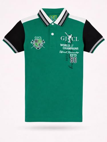 Boys Green Embroidered Polo T-Shirt