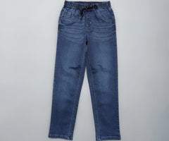 Gini and Jony Boys Blue Washed Denim Back Elasticaed Jeans 7-8 Years