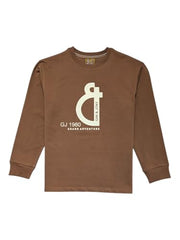 Gini and Jony Boys Brown Graphic Print Cotton Full Sleeves T-Shirt 3-4 Years