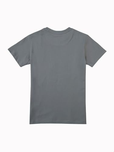 Gini & Jony boys' grey cotton graphic short-sleeve T-shirt for ages 18-24 months, perfect for summer wear.