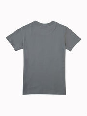 Gini & Jony boys' grey cotton graphic short-sleeve T-shirt for ages 18-24 months, perfect for summer wear.