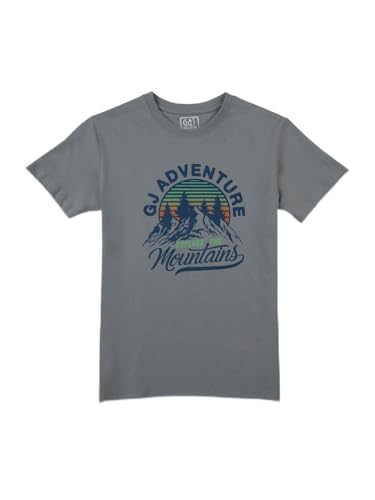 Gini & Jony boys grey graphic cotton T-shirt with half sleeves for 18-24 months, suitable for summer wear.