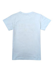 Gini and Jony Girls Blue Embroidery Cotton Half Sleeves Knits Top 13-14 Years