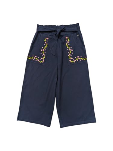 Gini and Jony Girls Navy Blue Embroidery Cotton Elasticated Culottes 4-5 Years - Goyalsons ShopMax