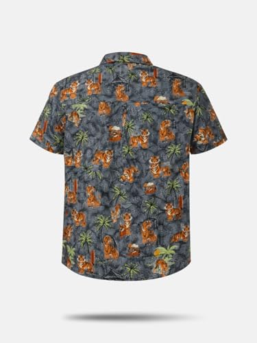 Boys Grey Tropical Print Half Sleeve Shirt