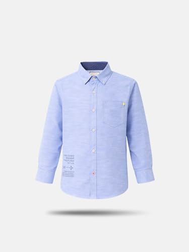 Boys Blue Solid Full Sleeve Shirt