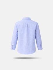 Boys Blue Solid Full Sleeve Shirt