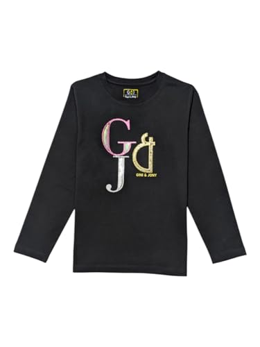 Gini and Jony Girls Black Sequin Cotton Full Sleeves Knits Top 4-5 Years