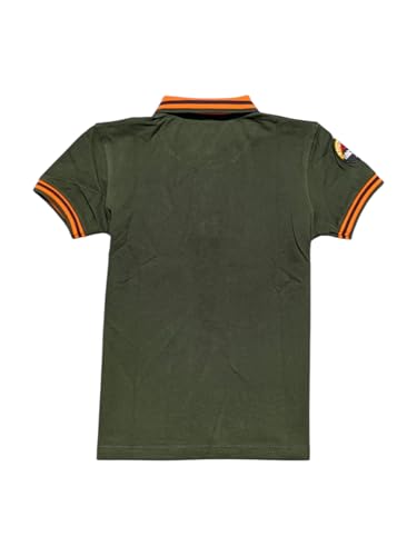 Gini and Jony Boys Olive Patch Cotton Half Sleeves Polo T-Shirt 3-4 Years
