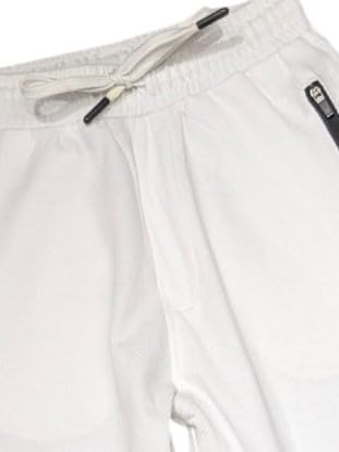 Gini and Jony boys white typography cotton track pants with elastic waistband, suitable for 12-18 months, casual sportswear.