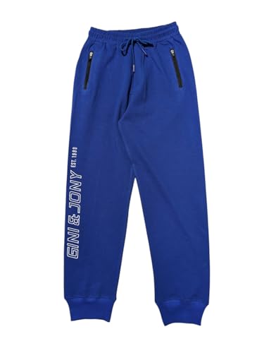 Gini and Jony Boys Blue Typography Cotton Track Pant Elasticated 4-5 Years