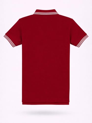 Boys Red Solid Half Sleeve Polo T-Shirt