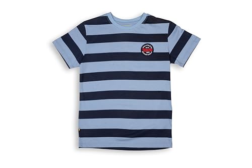 Gini and Jony Boys Blue Stripes Cotton T-Shirt Half Sleeves 3-4 Years