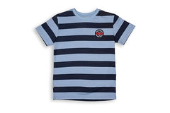 Gini and Jony Boys Blue Stripes Cotton T-Shirt Half Sleeves 3-4 Years