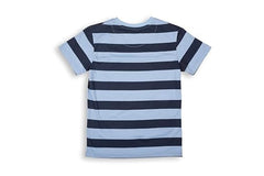 Gini and Jony Boys Blue Stripes Cotton T-Shirt Half Sleeves 3-4 Years