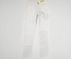 Gini and Jony Girls White Solid Cotton Jeans Fixed Waist 7-8 Years