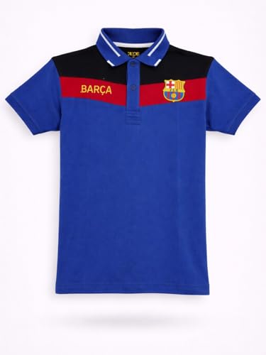 Boys Blue Color Block Half Sleeve Polo T-Shirt