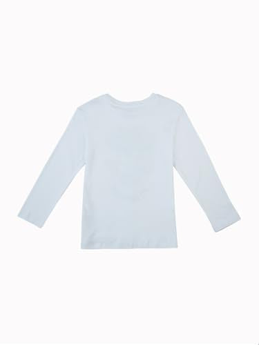 Gini and Jony Girls White Graphic Cotton Knits Top Full Sleeves 3-4 Years
